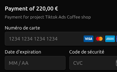Formulaire de paiement sécurisé Kleeq via Stripe